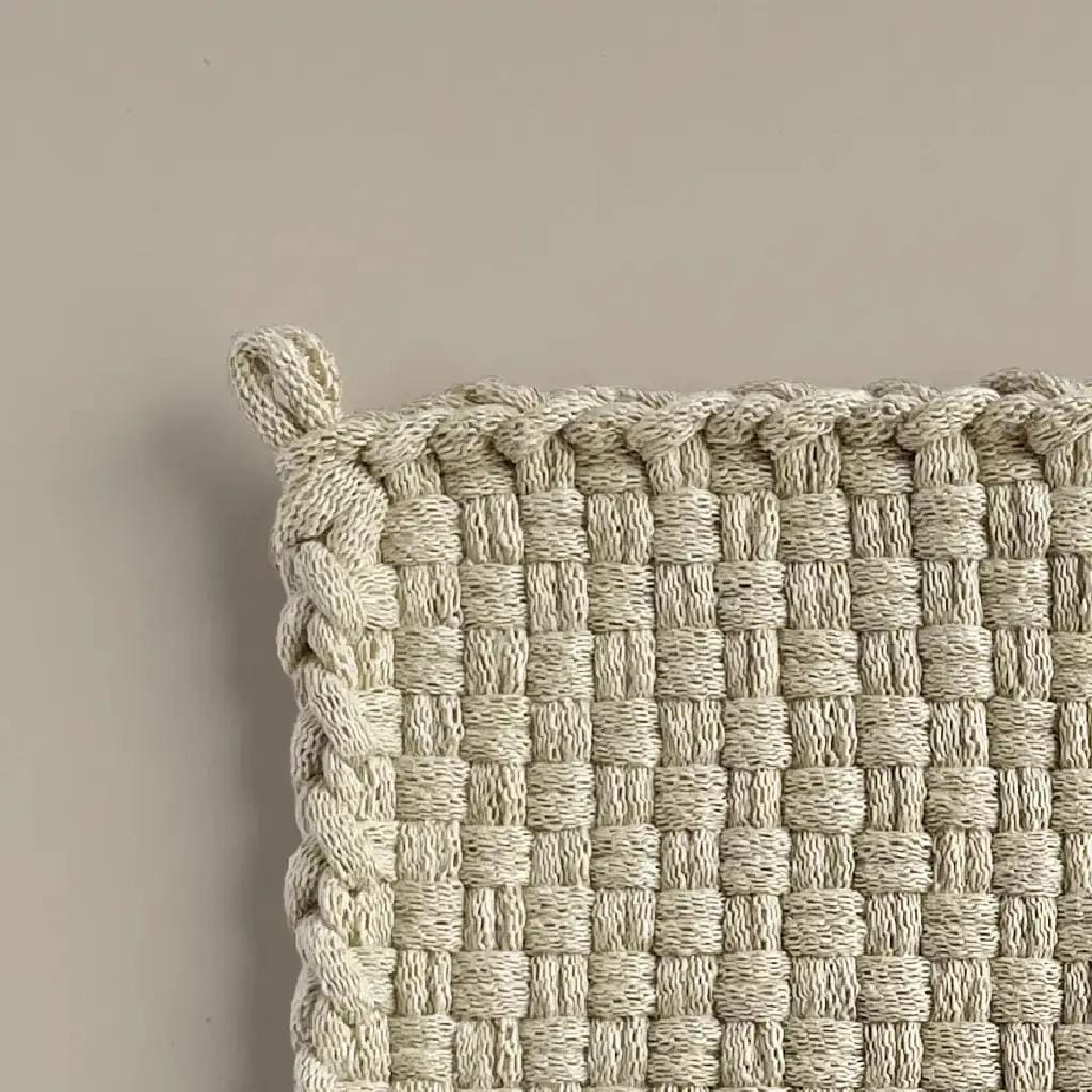 Handwoven Cotton Potholder/Trivet - Flax