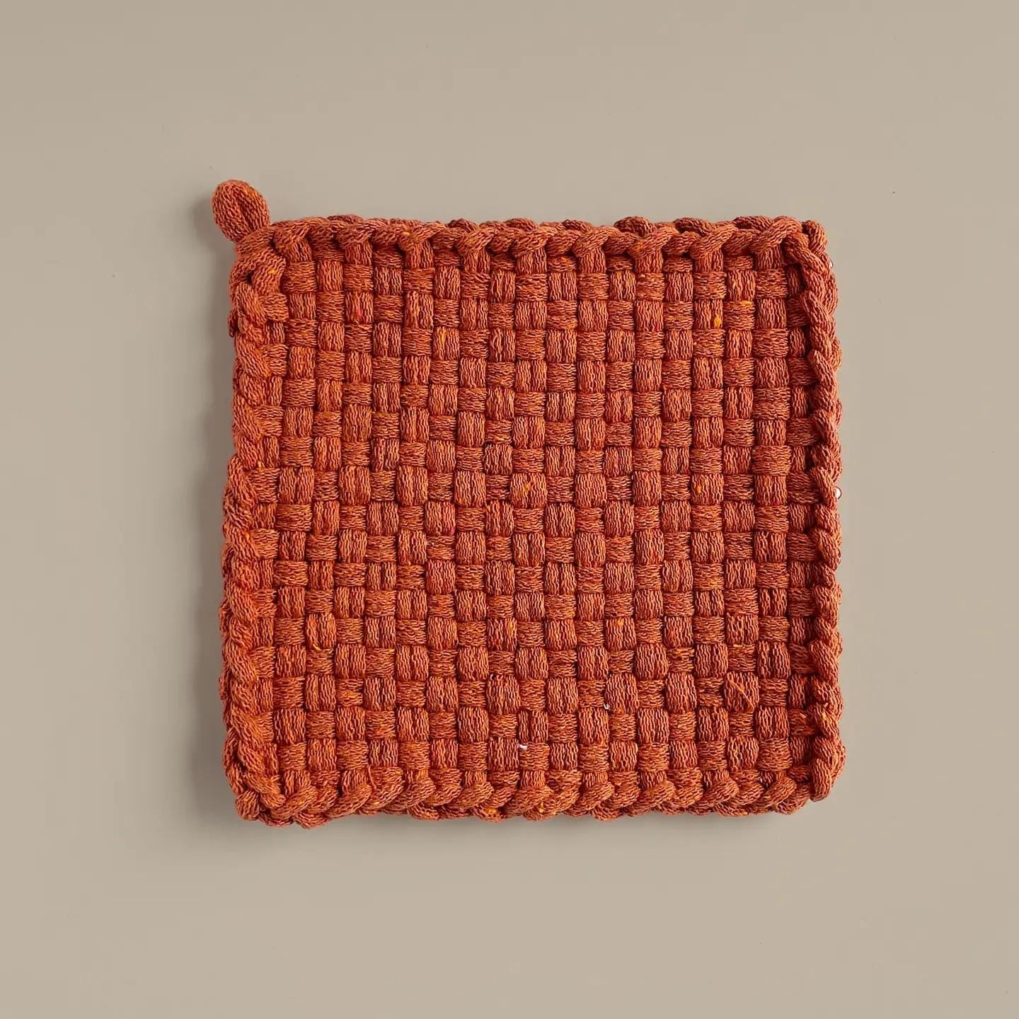 Handwoven Cotton Potholder/Trivet - Spice