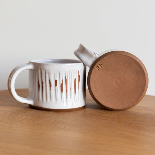 Solid Fluted Clay Mug