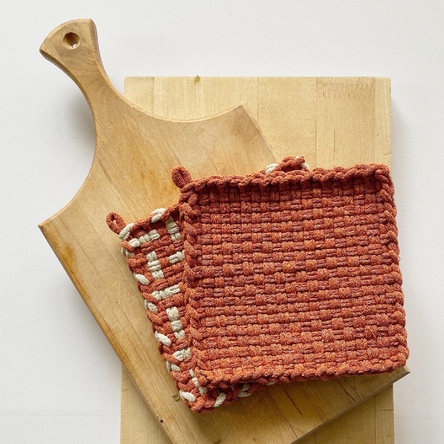Handwoven Cotton Potholder/Trivet - Spice